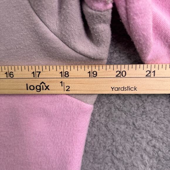 Wanakome Hoodie Women’s Small Pink Gray Colorblock Pullover Logo Patch soft cozy - Picture 4 of 13